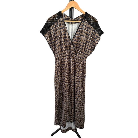 Dear Creatures Geometric Retro Maxi Dress - Picture 1 of 3